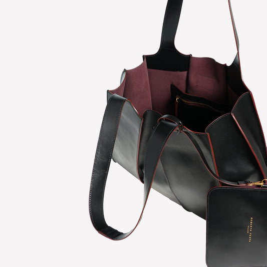 SHOPPING BAG IN BLACK CALF ELOISE   - Nero | Roberto Festa