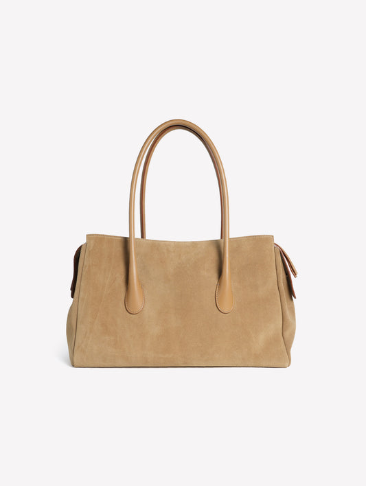 BORSA A SPALLA IN CROSTA BEIGE CON ACCESSORI ORO EMERALDA - Borse | Roberto Festa