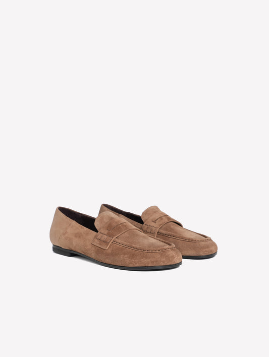 OAK-COLORED SUEDE LOAFERS EUDORA - Products | Roberto Festa