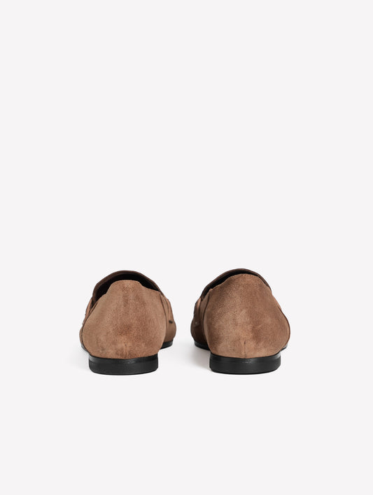 OAK-COLORED SUEDE LOAFERS EUDORA - Brown | Roberto Festa