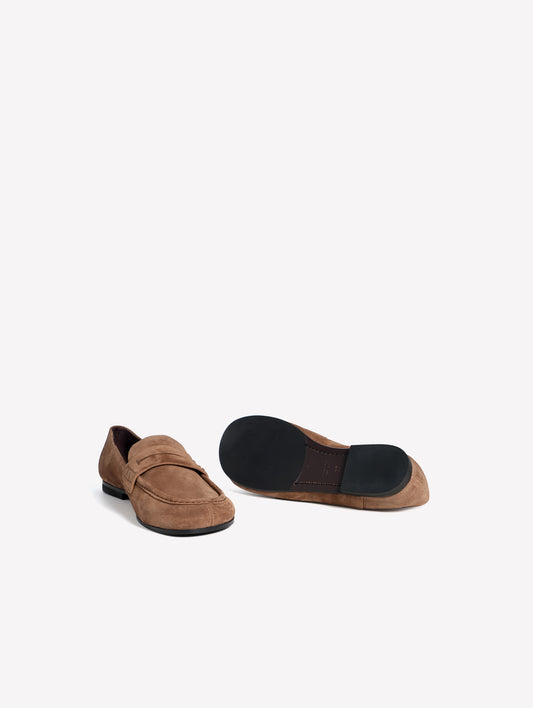 OAK-COLORED SUEDE LOAFERS EUDORA - Brown | Roberto Festa