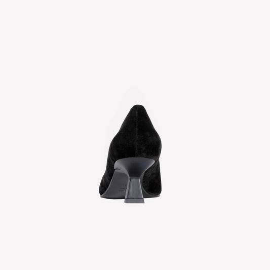 EVILLY EMBELLISHED PUMP IN BLACK PLEATED VELVET - Nero | Roberto Festa