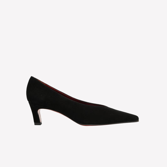 DECOLLETE' IN CAMOSCIO NERO CON TACCO MEDIO FALIRA - Pumps | Roberto Festa