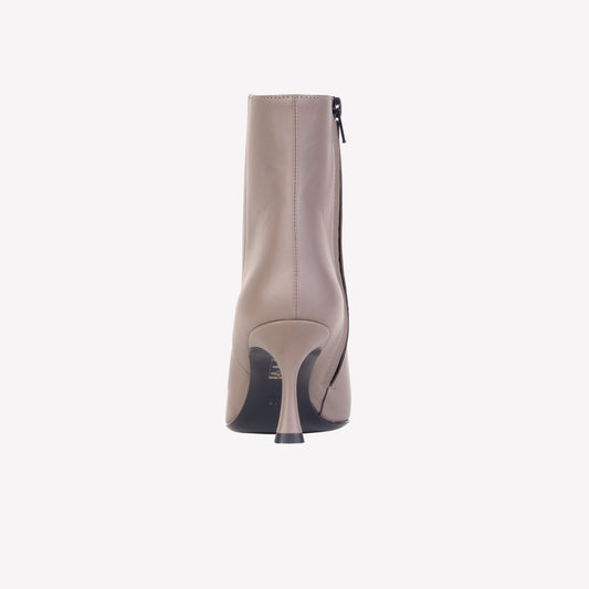 FANNY ANKLE BOOTS IN STONE CALF WITH BLACK TOE - Grigio | Roberto Festa
