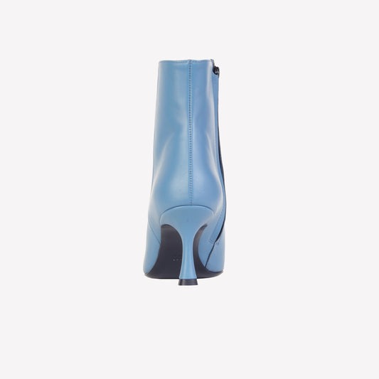 FANNY ANKLE BOOTS IN SUGAR CALF WITH BLACK TOE - Azzurro | Roberto Festa