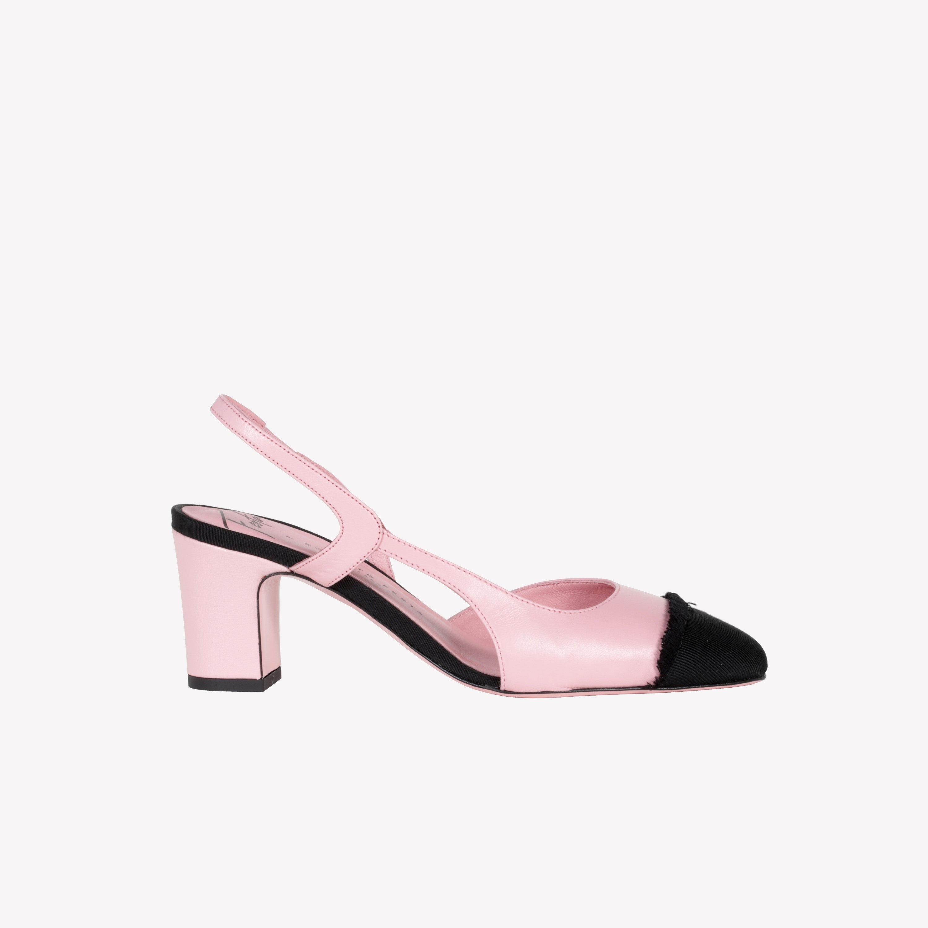 パンプス Roberto Festa Slingback Juin With Sculptural Heel And PEONY COLOURED LEATHER SLINGBACK WITH MEDIUM HEEL AND