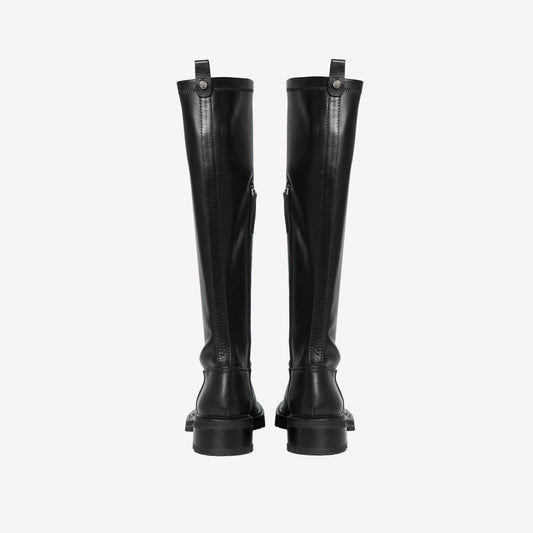 STIVALE AL GINOCCHIO IN NAPPA STRETCH NERA GIA - Nero | Roberto Festa
