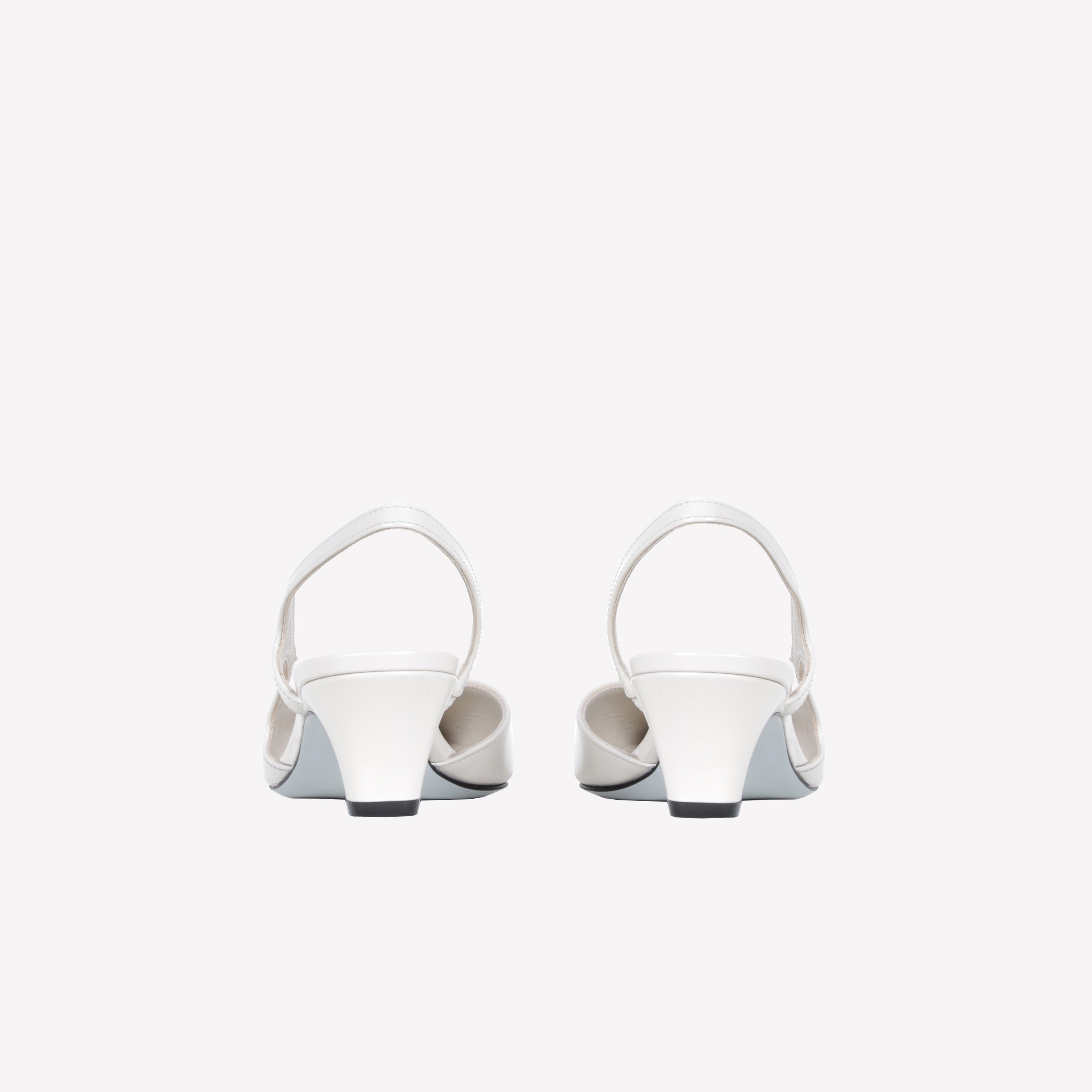 SLINGBACK IN WHITE BRUSHED LEATHER GLADY – Roberto Festa