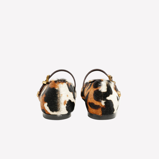 THREE-COLOURED PONY SKIN BALLERINA GRISEL - Multicolor | Roberto Festa