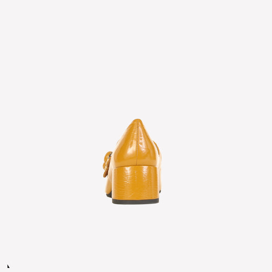 HALENA PUMP WITH STRAPS IN MUSTARD PATENT - Giallo | Roberto Festa