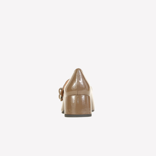 HALENA PUMP WITH STRAPS IN TAUPE PATENT  - Grigio | Roberto Festa
