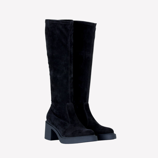 STRETCH SUEDE BOOT HANNY - Nero | Roberto Festa