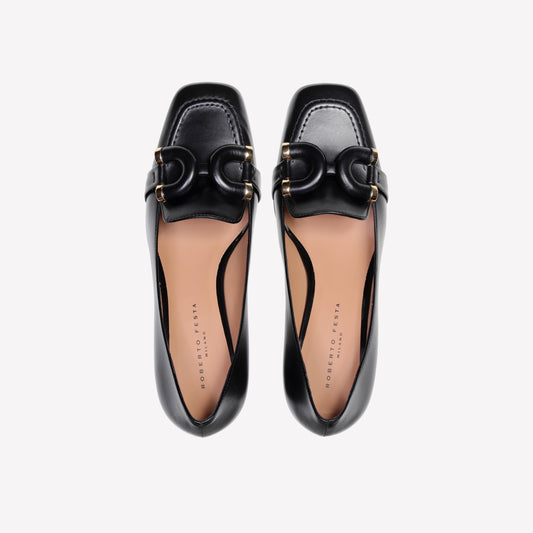 HARABY EMBELLISHED LOAFER IN BLACK CALFSKIN - Nero | Roberto Festa