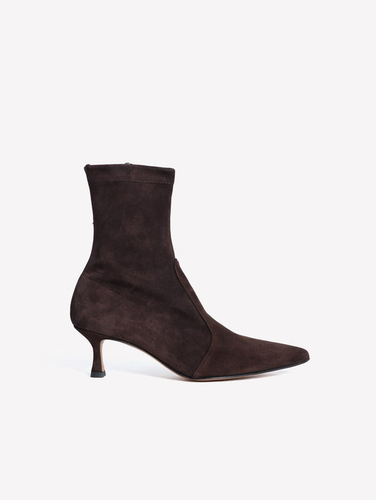 STIVALETTO IN CAMOSCIO STRETCH MORO CON TACCO MEDIO HOPE - Marrone | Roberto Festa