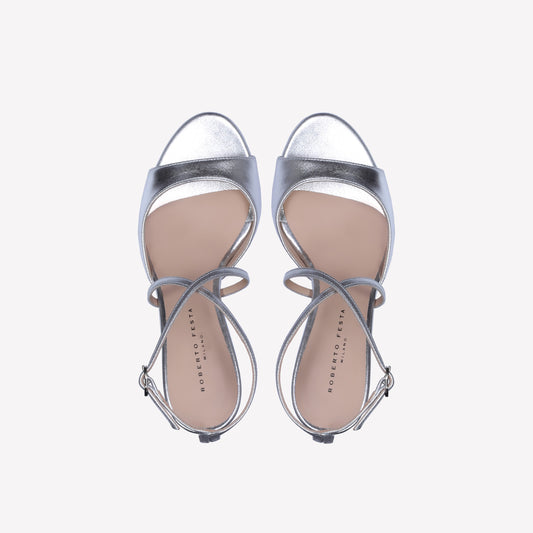 Xose silver leather sandals - Argento | Roberto Festa