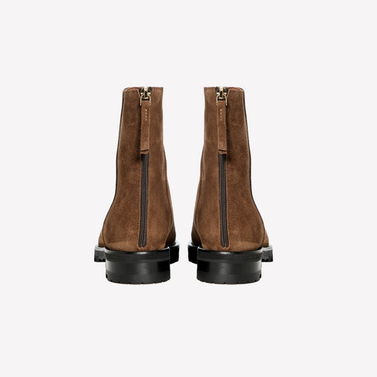 STIVALETTO ALLA CAVIGLIA IN CAMOSCIO MARRONE CON ZIP SUL RETRO ISA - Marrone | Roberto Festa
