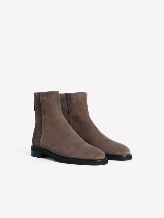 STIVALETTO IN CAMOSCIO TAUPE CON TACCO BASSO ISA - Taupe | Roberto Festa