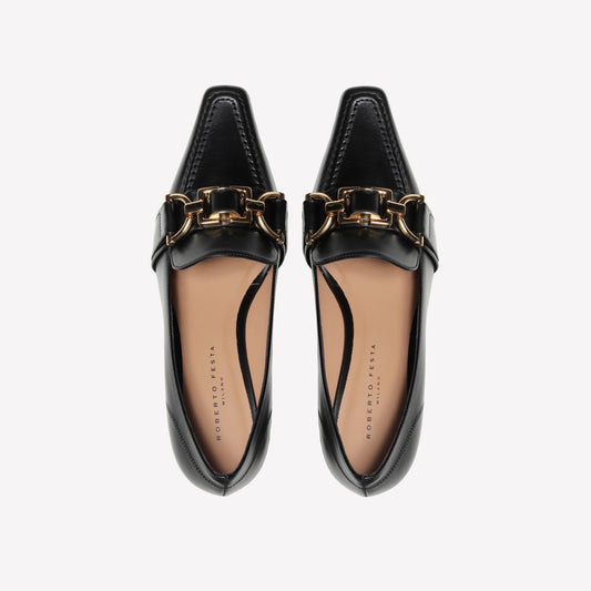 KESY HORSEBIT LOAFER IN BLACK CALFSKIN - Nero | Roberto Festa