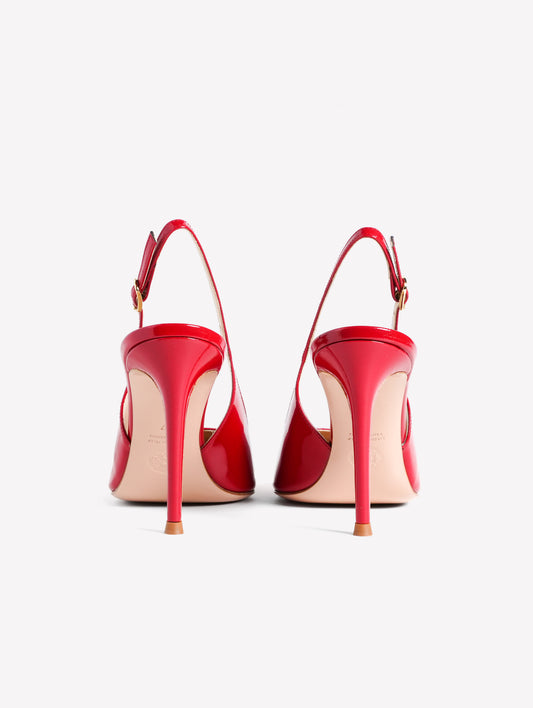 RED PATENT LEATHER SLINGBACK WITH HIGH HEEL KLEPT - Rosso | Roberto Festa
