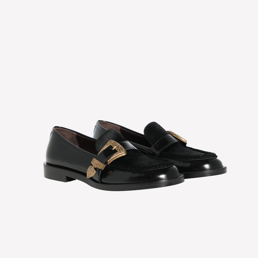 BLACK BRUSHED LOAFER LIRA - Loafers | Roberto Festa