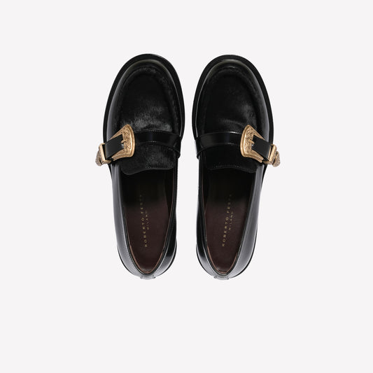 BLACK BRUSHED LOAFER LIRA - Nero | Roberto Festa