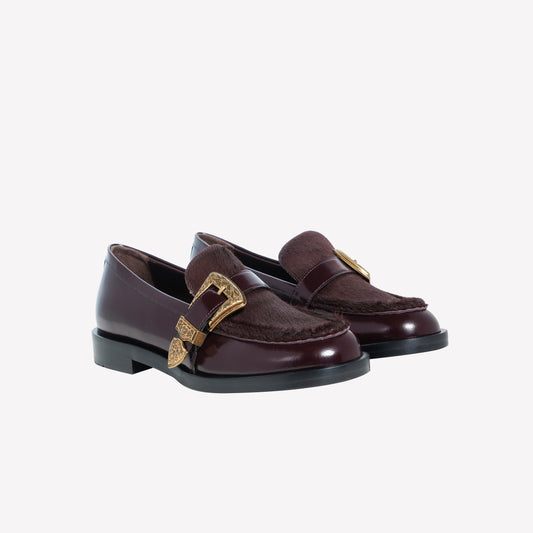 BURGUNDY-COLORED BRUSHED LOAFER LIRA - Loafers | Roberto Festa