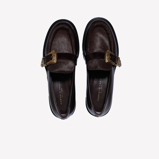 BURGUNDY-COLORED BRUSHED LOAFER LIRA - Bordeaux | Roberto Festa