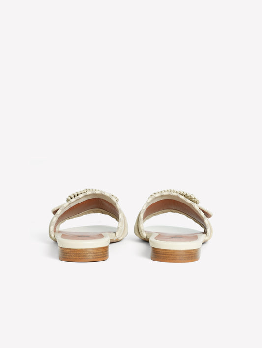 TAUPE SUEDE SLIPPERS WITH BUCKLE LOPEZ - Marrone | Roberto Festa