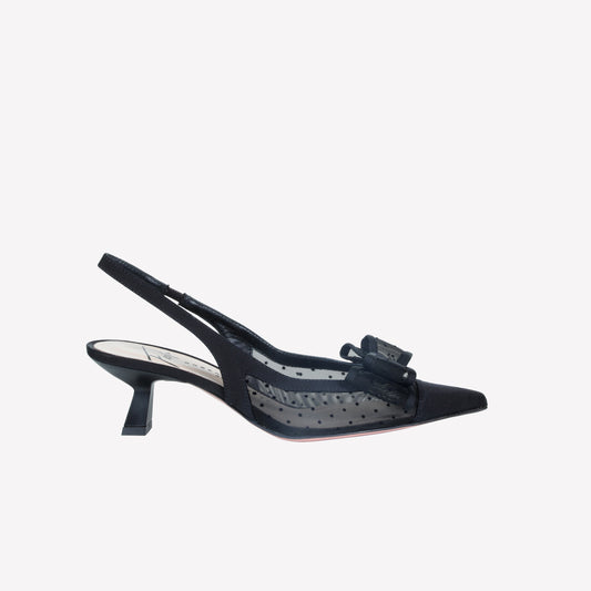 SLINGBACK IN POLKA DOT MESH WITH BOW LULA - The perfect Guest | Roberto Festa