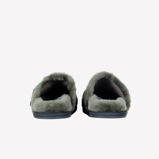 FOREST SHEEPSKIN MULES WITH CRYSTAL BUCKLE MARCUS - Verde | Roberto Festa