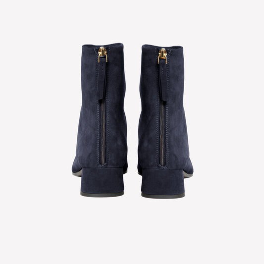 NAVY BLUE SUEDE ANKLE BOOT WITH MEDIUM HEEL MAVI - Blu | Roberto Festa