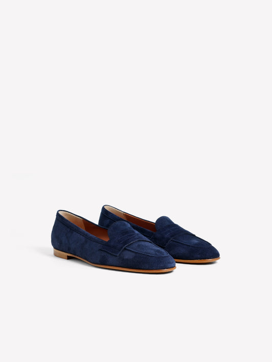 NAVY BLU SUEDE LOAFER MINERVA - Products | Roberto Festa