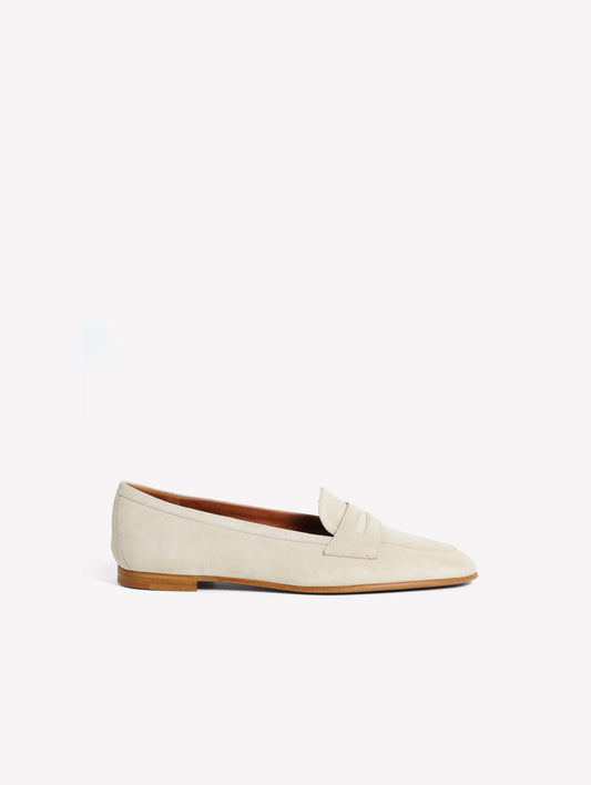 STONE-COLORED SUEDE LEATHER LOAFER MINERVA - Products | Roberto Festa