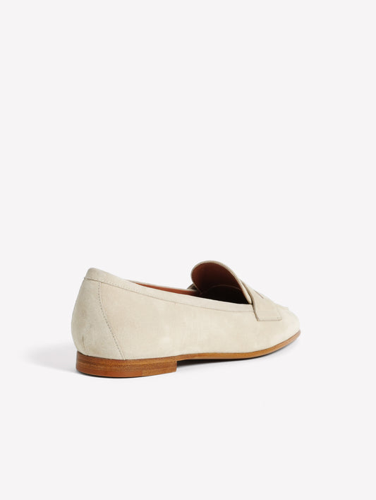 STONE-COLORED SUEDE LEATHER LOAFER MINERVA - Grey | Roberto Festa