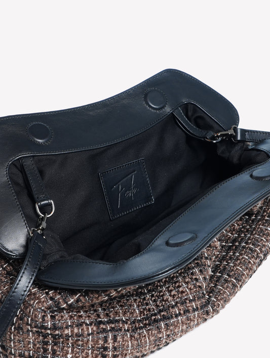 POUCH IN TWEED TAUPE NAYARA - Taupe | Roberto Festa