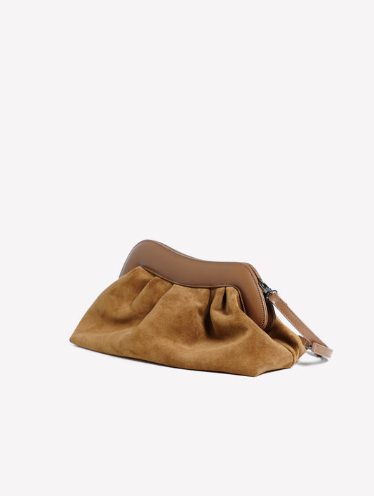 POUCH IN CAMOSCIO MARRONE OLIVA NAYARA - Marrone | Roberto Festa