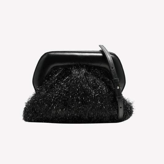 BORSA POUCH IN TESSUTO LUREX NERO OFELIA - Nuovi Arrivi | Roberto Festa