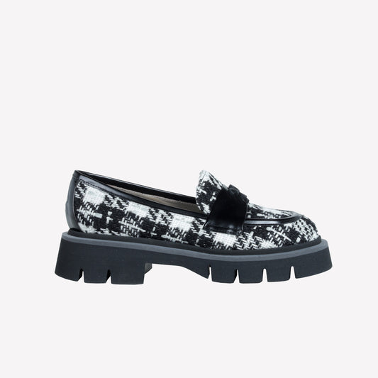 TWEED LOAFER WITH RUBBERIZED LOGO ACCESSORY OFRA - Nero | Roberto Festa