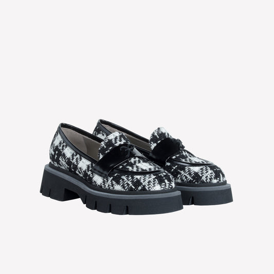 TWEED LOAFER WITH RUBBERIZED LOGO ACCESSORY OFRA - Nero | Roberto Festa