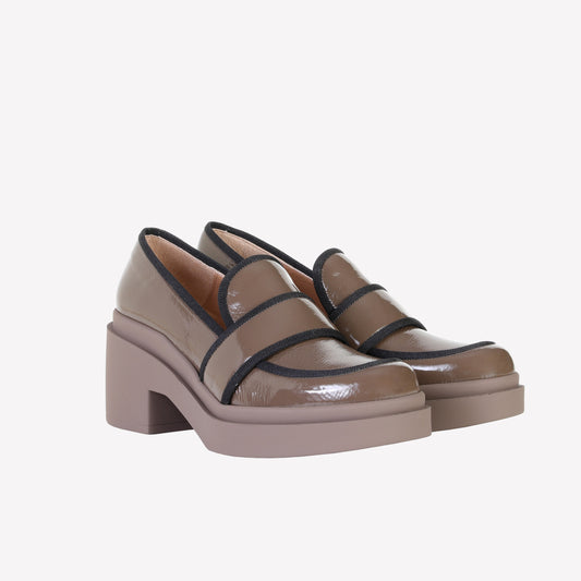PERCY LOAFER IN TAUPE PATENT - City Hunter | Roberto Festa