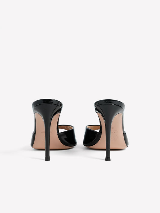 BLACK PATENT LEATHER MULE WITH HIGH HEEL RAMAS - Nero | Roberto Festa