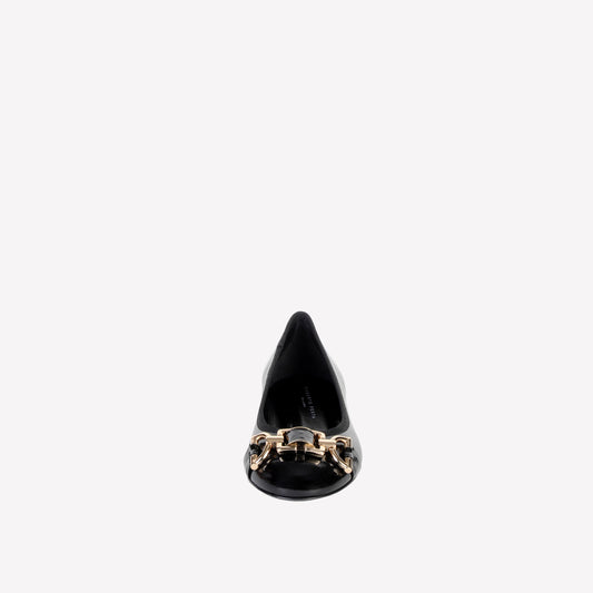 ROBERTA EMBELLISHED BALLET FLAT IN BLACK PATENT - Nero | Roberto Festa