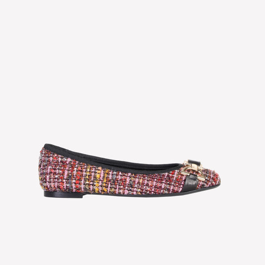 ROBERTA EMBELLISHED BALLET FLAT IN MULTICOLOR BOUCLÉ - Loafers and Flat | Roberto Festa
