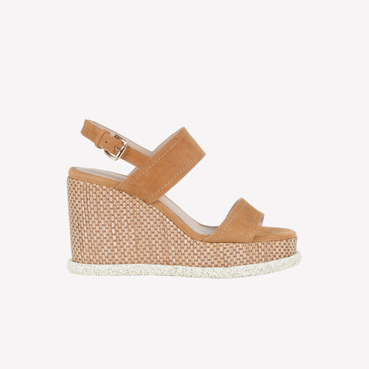 SANDAL WITH WEDGE IN BAMBU SUEDE ROSA - Sandals | Roberto Festa