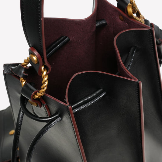 BLACK CALFSKIN BUCKET BAG  SAFIRA - Nero | Roberto Festa