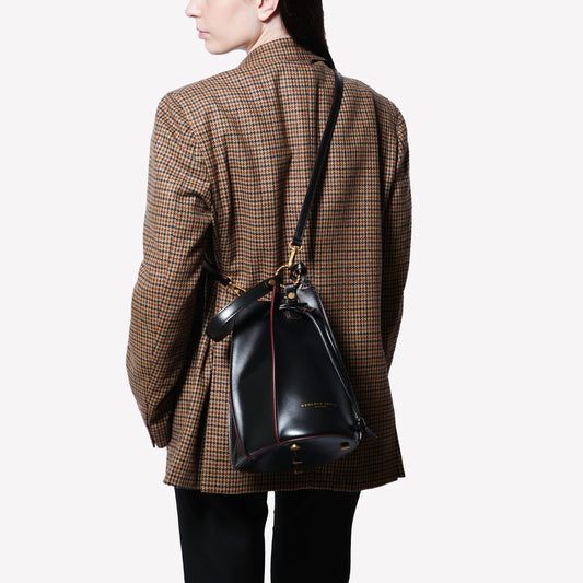 BLACK CALFSKIN BUCKET BAG  SAFIRA - Nero | Roberto Festa