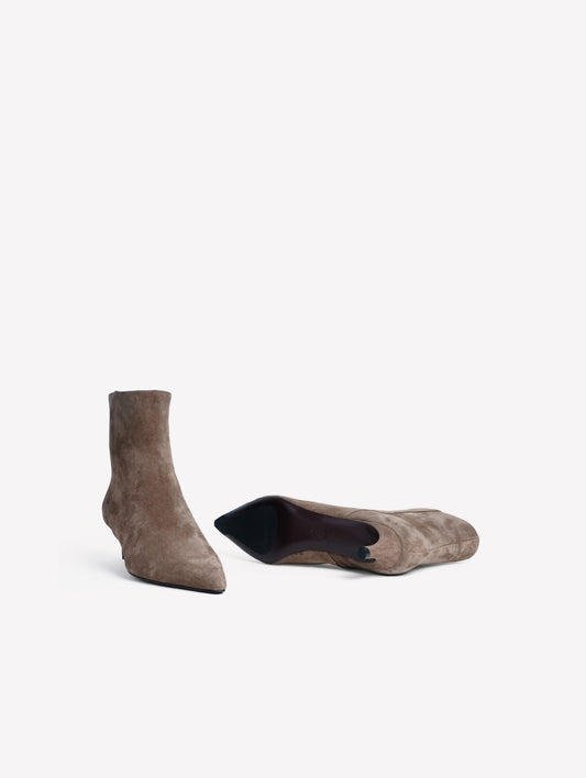 STIVALETTO IN CAMOSCIO TAUPE CON TACCO MEDIO SAMY - Taupe | Roberto Festa