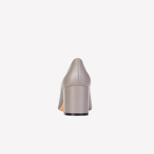 SANTAFE EMBELLISHED PUMP IN STONE AND BLACK CALFSKIN - Grigio | Roberto Festa