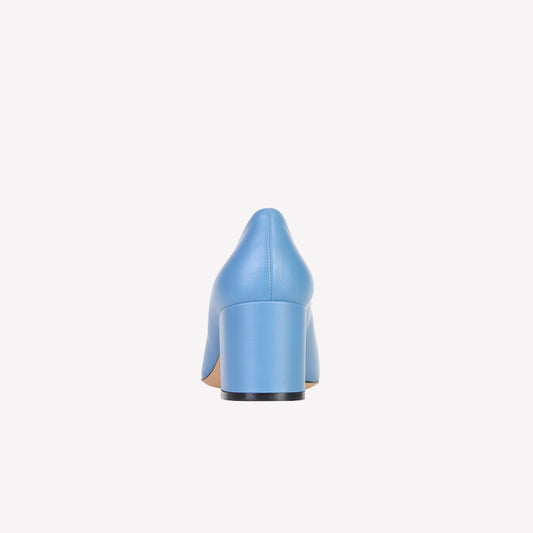 SANTAFE EMBELLISHED PUMP IN SUGAR BLUE AND BLACK CALFSKIN - Azzurro | Roberto Festa