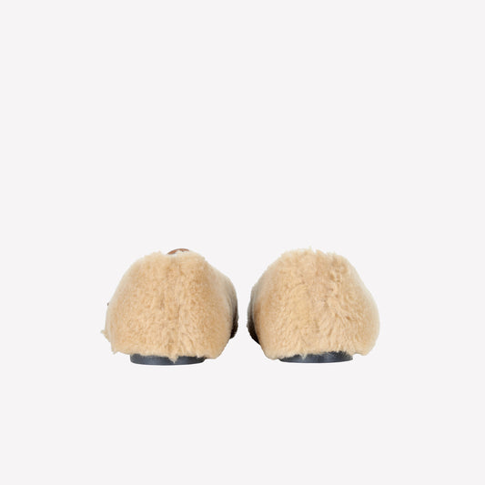 SHEEPSKIN BALLERINA WITH INSTEP STRAP SHEY - Marrone | Roberto Festa